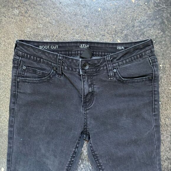 Ana A New Approach Women's Bootcut Faded Black Jeans Distressed Size 28/6 - Picture 13 of 13
